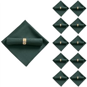 HUTSRAI 10Pcs 48X48Cm Serviettes en Tissu Polyester pour DîNer de Banquet de Mariage au Restaurant