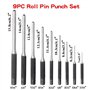Wernfale 9 Pièces en Acier à Tête Ronde Broches Ensemble de Poinçons Ajusteur Poinçon Chasse Dissolvant Broches Outils de Poinço