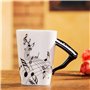 Qarmijaer 240Ml Tasse en Céramique Musique Tasse en Céramique Musique Tasse en Céramique Mignon Café Thé Lait Stave Tasses et Ta