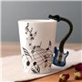 Qarmijaer 240Ml Tasse en Céramique Musique Tasse en Céramique Musique Tasse en Céramique Mignon Café Thé Lait Stave Tasses et Ta