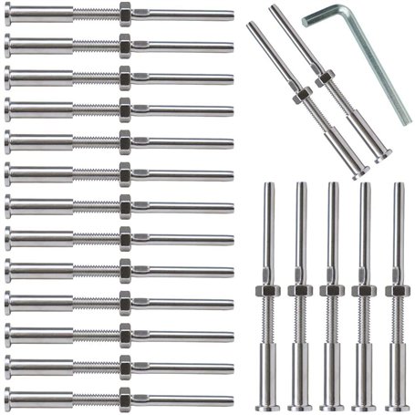 TOBEOME Lot de 20 embouts de réglage de tête hexagonale invisible pour câble de 1/8"
