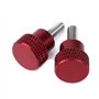 Doxiuyo 6 Pièces X 10 mm Filetage Tête Haute Moletée Vis à Oreilles Boutons en Alliage D'Aluminium Rouge Épaulement Moleté Point