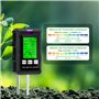 Wigearss Testeur de pH du Sol 6 en 1, Testeur pour Humidité/Fertilité/pH/Température/Lumière/Humidité Ambiante