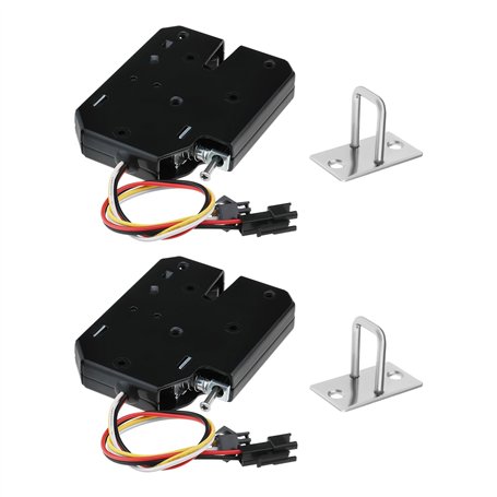 SG Store Lot de 2 Verrous Magnétiques électriques DC 12 V 2 A avec Interrupteur de Détection Crochet de Verrouillage 25