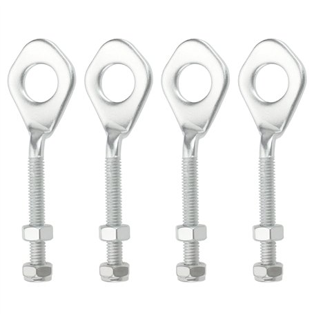 Briny River Lot de 2 Paires de Tendeurs de Chaîne de 12 Mm Ajusteurs d'essieu de 12 Mm avec écrous pour Moto Tout-Terrain 110 CC