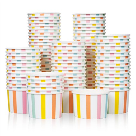 MATICAN Lot de 100 gobelets à glace en papier jetables de 255 ml pour aliments chauds ou froids