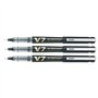 PILOT Lot de 3 Rollers Rechargeable Hi-TechPoint V7 Begreen Pointe Moyenne Encre liquide Noir