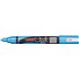 uni-ball 186217 UNI CHALK Marqueur pour fenêtre et craie avec pointe ogive PWE-5M Bleu métallisé