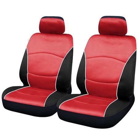 Sakura Oakleigh SS5402 Housses de siège Avant pour Voiture et Van – 1 Paire en Noir et Rouge – Ajustement Facile
