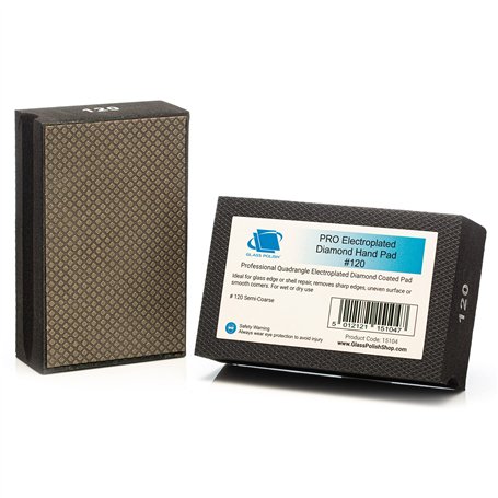 Glass Polish PRO Bloc de ponçage à main diamanté Grain 120 pour Lisser