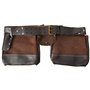 Hilka 77705002 résistante en cuir tanné à l'huile de ceinture à outils Double