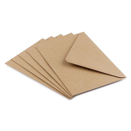 DJP Lot de 100 enveloppes kraft marron naturel C6 114 x 162 mm