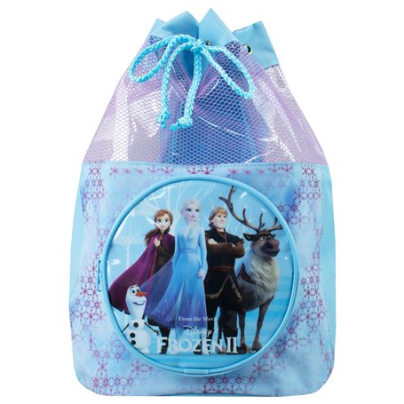 Sac de Natation Disney Frozen Filles Anna et Elsa Plage Piscine Natation Cordon de Sac à Dos Bleu