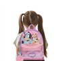 Bluey & Bingo Sac à dos rose – Sac à dos pour chambre d'enfant et d'école avec poche avant à paillettes – Porte-bouteille d'eau