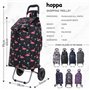 Hoppa 47L Chariot à roulettes léger à 2 Roues - Chariot de Courses Pliable et résistant - Poussette de marché imperméable de qua