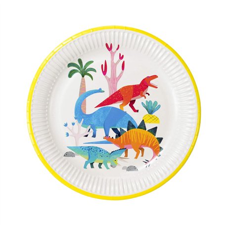 Talking Tables Assiettes en papier dinosaure - Sans plastique ! Idéal pour les fêtes d'anniversaire de filles ou de garçons