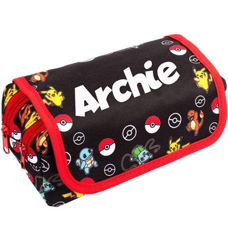 Pokémon - Trousse à crayons personnalisée pour enfants - Rouge et durable