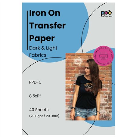PPD Combo 40xA4 Papier Transfert Tee-Shirt