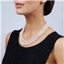 trois brins elena perle d'un blanc naturel collier de culture d'eau douce 7-8mm avec fermoir coulissant