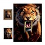 3D LiveLife Affiche murales lenticulaires Tigre à dents de Sabre de Deluxebase. Poster tigre 3D sans cadre. Décoration murale pa