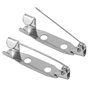 Broches x100 – Fermoir arrière sécurisé avec fermeture à barre arrière – 25 mm – Dos de broche argentés avec 2 trous pour la fab