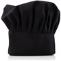 Bonnet de chef noir élastique - Pour cuisiner et cuire dans la cuisine ou comme une grande pièce de déguisement - Combinez-le av