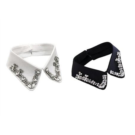 TRIXES Faux Col Strass – Collier Diamante – Déguisement Halloween – Accessoire Applique Collier Détachable