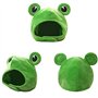 TRIXES Chapeau Grenouille avec Grands Yeux Fantaisie - Costume Fantaisie - Bandeau Crochet et Boucle en Peluche - Accessoires de
