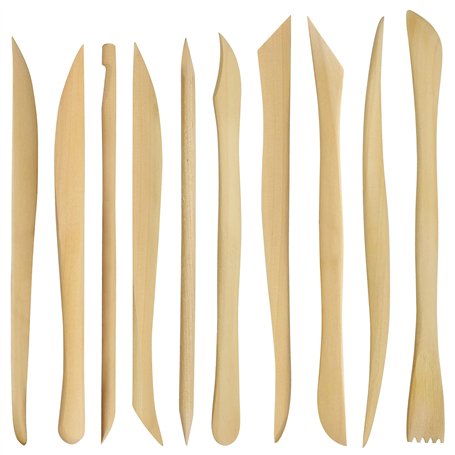 Kurtzy Outils Sculpture Argile en Bois (10 Pièces) - 14