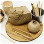 Kurtzy Outils Sculpture Argile en Bois (10 Pièces) - 14,4-16 cm - Outils Argile pour Céramique/Polymère - Outils Poterie à Deux