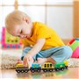 Kurtzy Train Magnétique avec Boîte de Rangement (Lot de 12) - Train en Bois Enfant pour Garçons et Filles de 3 Ans et Plus - Wag