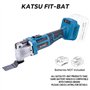 KATSU FIT-BAT 21V Outil Multifonction Oscillant sans Fil Brushless Moteur sans Balais avec 6 Vitesses, Système de Changement Rap