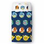 Parure de lit simple Pokémon sous licence officielle pour enfants | Pikachu Bulbasaur Charmander Squirtle Parure de lit réversib