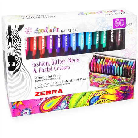 ZEBRA Doodler'z Lot de 60 stylos à encre gel 1