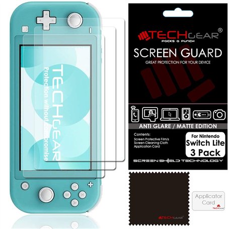 Switch Lite Protection Écran Anti-Reflet Mat [Pack of 3] TECHGEAR Film de Protection Écran Anti Reflet/Mat Compatible avec Ninte