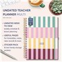 Busy B Agenda enseignant A4 non daté - Journal à rayures multicolores - Planificateur académique tout en un seul endroit avec se