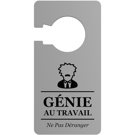 Panneau de Porte Humoristique 'Génie au Travail