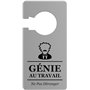 Panneau de Porte Humoristique 'Génie au Travail