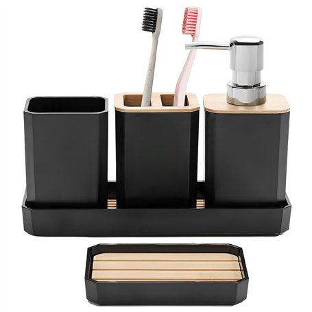 Volumoon Set de 5 pièces pour Salle de Bain en Bambou