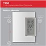 Honeywell T140C110AEU T140 : Thermostat câblé programmable sur 7 Jours