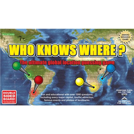 Who Knows Where? – Jeu de société – Jeu géographique de Questions-réponses pour Toute la Famille – Version Anglaise