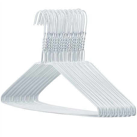 Hangerworld 50 Cintres 40cm Solides en Métal Blanc à Barre Pantalon