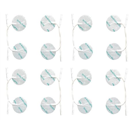 Électrodes Tens (16 pièces) électrodes rondes auto-adhésives soulagement de la douleur ciblé compatible avec les appareils Neuro