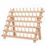 Kurtzy Support Bobine en Bois - Stand Organisateur 60 Bobines avec Crochets Muraux - Debout ou Suspendu - Porte Bobine en Bois d