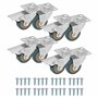 Kurtzy Roulette Charge Lourde Pivotante - Lot 8 Petite Roulettes pour Meubles Lourd de 50 mm en Caoutchouc avec Vis et Frein - R
