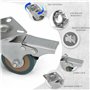 Kurtzy Roulette Charge Lourde Pivotante - Lot 8 Petite Roulettes pour Meubles Lourd de 50 mm en Caoutchouc avec Vis et Frein - R