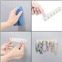 Kurtzy Porte Bijoux Mural Blanc (Lot de 9) - Crochet Mural Adhesif et Patère (3 Modèles) - Rangement Bijoux Mural - Porte Collie