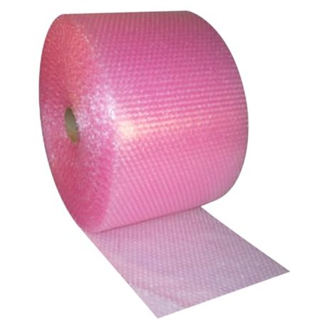 Emballage diamant 1 rouleau – papier bulle antistatique rose taille : largeur : 750 mm x 20 m. Idéal pour fournir une protection