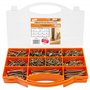 Brackit Assortiment de 820 vis pour panneaux d'aggloméré – Zingué extra fort à tête fraisée Pozi Vis aggloméré – Pour bricolage
