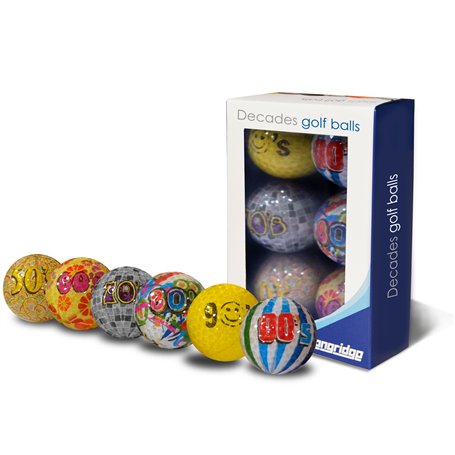 LONGRIDGE Balles de Golf Fantaisie Decades (Paquet de 6) - Mixte